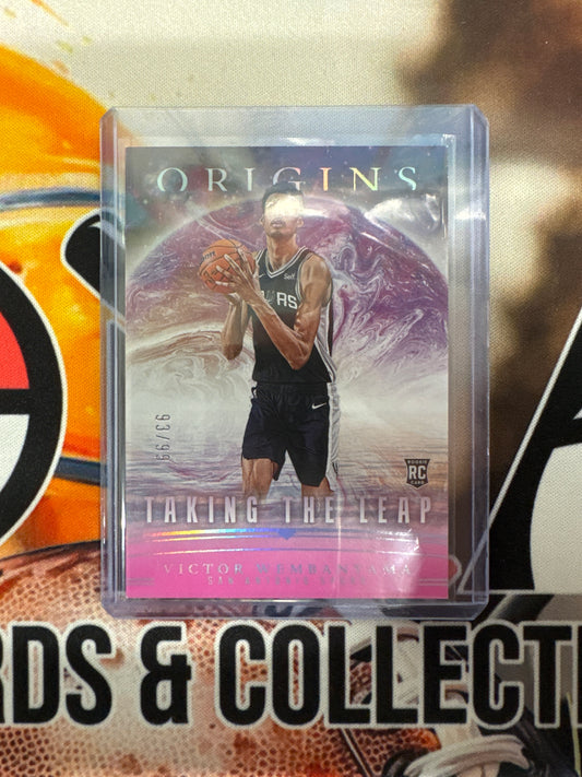 2023-24 Panini Origins Victor Wembanyama Rookie Taking The Leap Pink /99