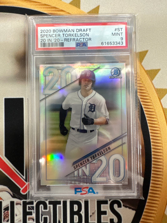 2020 Bowman Draft Spencer Torkelson 20 In ‘20 Refractor /250 PSA 9