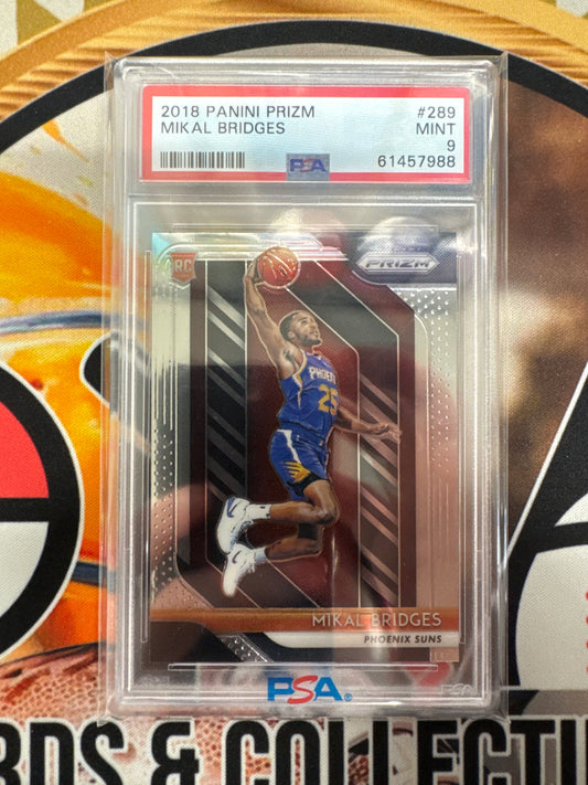 2018 Panini Prizm NBA Mikal Bridges Rookie PSA 9