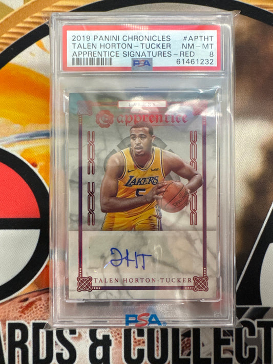 2019 Panini Chronicles NBA Talen Horton-Tucker Apprentice Signatures Red PSA 8