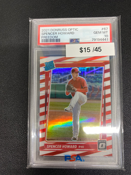 2021 Donruss Optic Spencer Howard Freedom /45 PSA 10