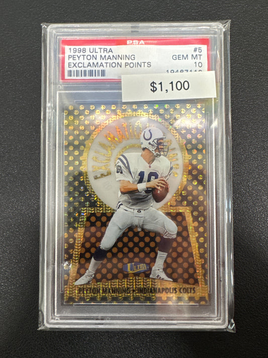 1998 Fleer Ultra Peyton Manning Exclamation Points PSA 10