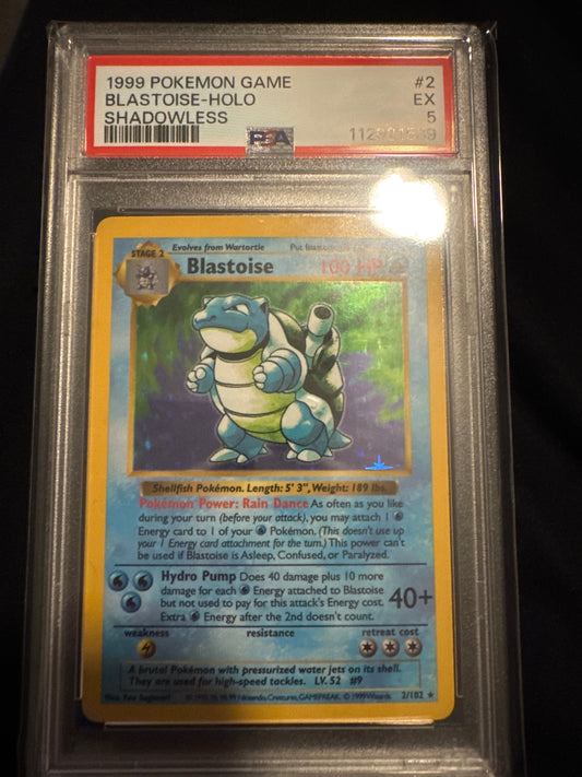 Pokemon Blastoise shadowless 2/102 PSA 5