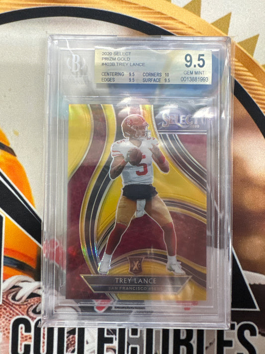 2020 Panini Select NFL Trey Lance Prizm Gold XRC /10 BGS 9.5