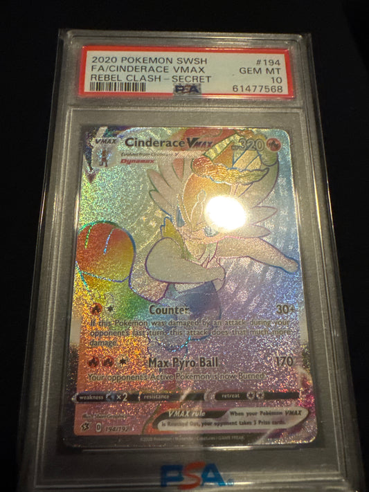 Pokemon Cinderace VMAX 194/192 PSA 10