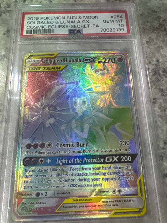 Pokemon Solgaleo & Lunala GX 254/236 PSA 10