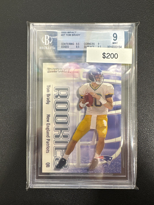 2000 Fleer Impact Tom Brady Rookie BGS 9