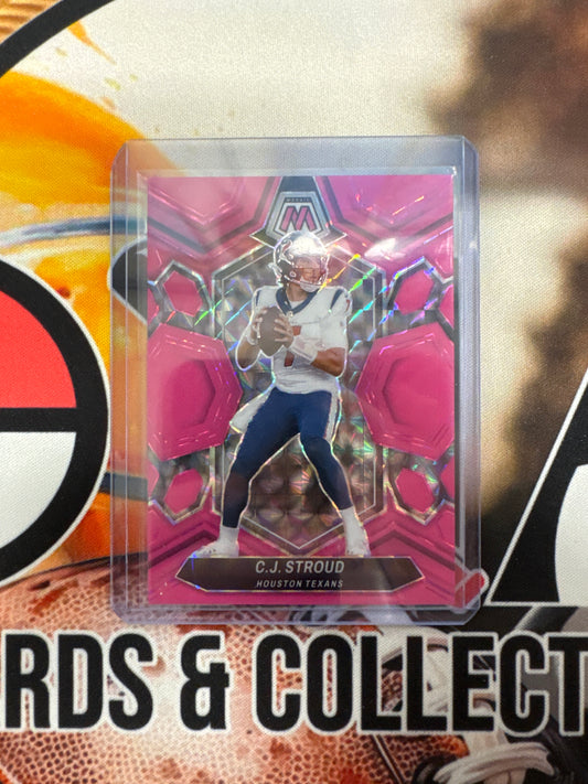 2024 Panini Mosaic NFL C.J. Stroud Neon Pink Refractor /10