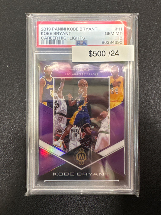 2019 Panini Kobe Bryant Career Highlights /24 PSA 10