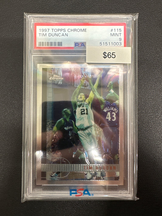 1997 Topps Chrome NBA Tim Duncan PSA 9