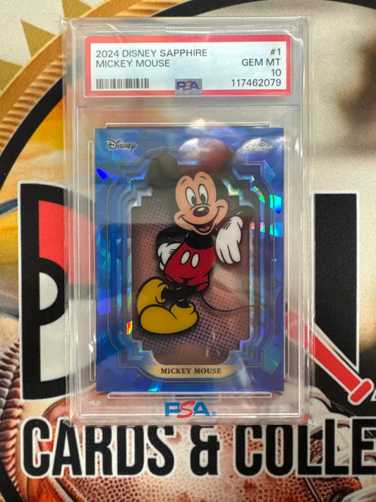 2024 Topps Disney Chrome Sapphire Mickey Mouse PSA 10