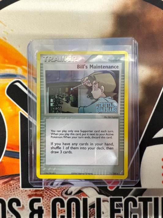 Pokémon Trainer Bill’s Maintenance 71/100 Crystal Guardians Reverse Holo