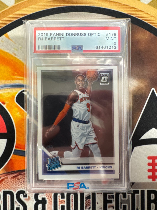 2019 Panini Donruss Optic NBA RJ Barrett Rated Rookie PSA 9
