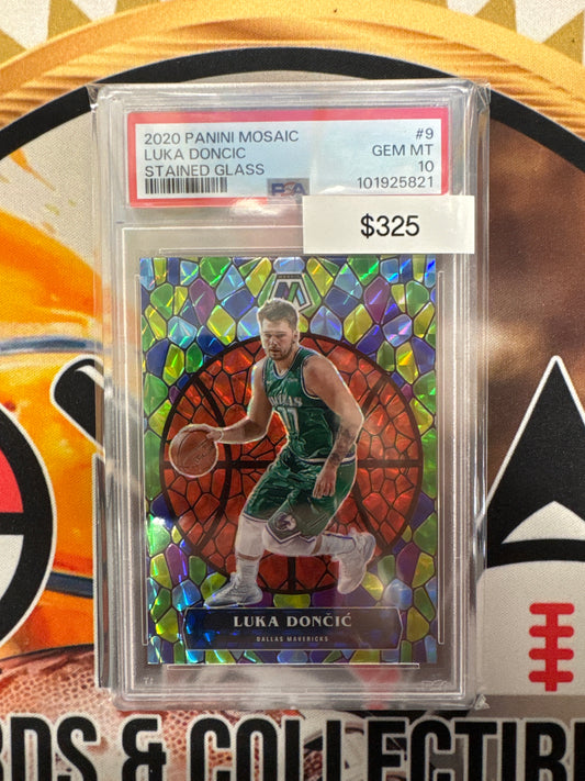 2020 Panini Mosaic NBA Luka Doncic Stained Glass PSA 10