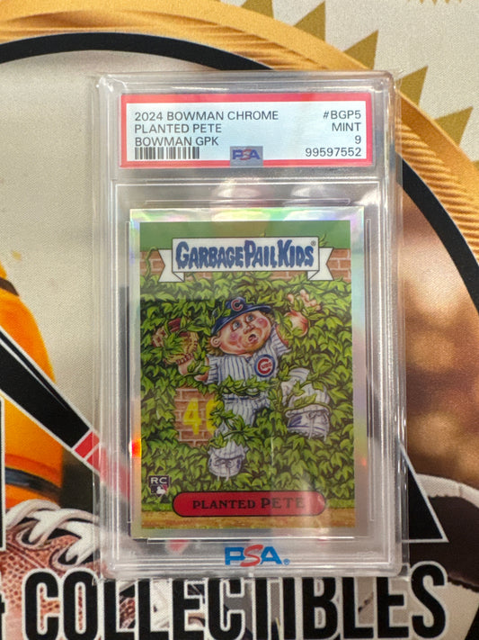 2024 Bowman Chrome Planted Pete Bowman GPK Rookie PSA 9