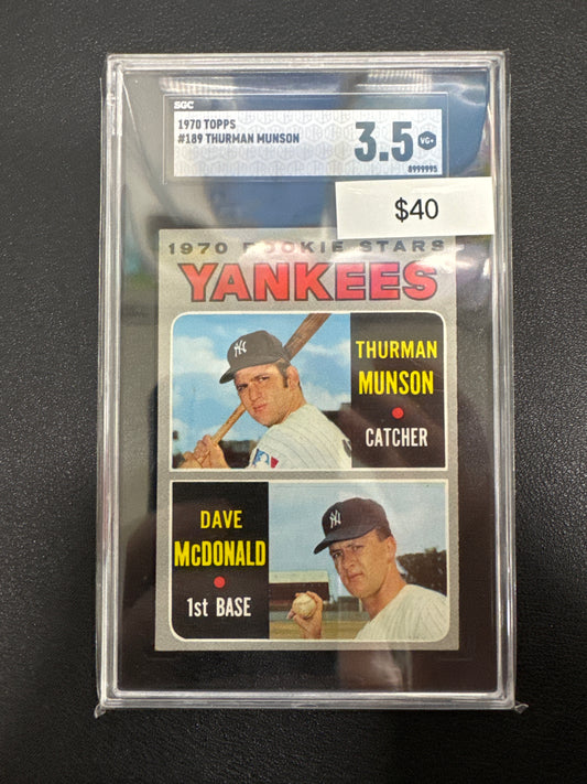 1970 Topps MLB 1970 Rookie Stars Munson & McDonald SGC 3.5