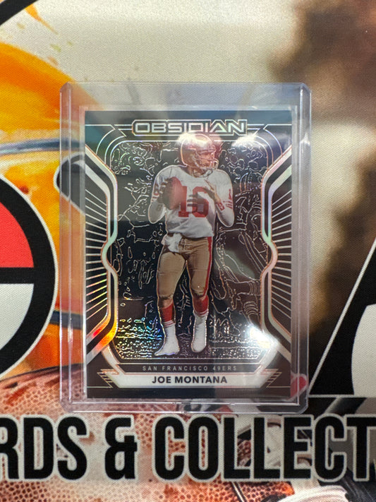 2020 Panini Obsidian NFL Joe Montana Electric Etch Orange /75