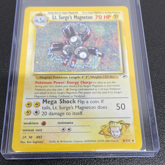 Pokemon Lt Surge’s Magneton Holo 8/132 Gym Heroes LP