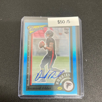 2022 NFL Classics Desmond Ridder Blue Rookie Auto /5