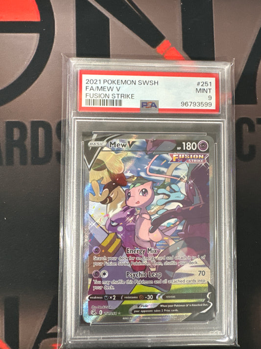 Pokémon Mew V Fusion Strike Alt Art 251/264 PSA 9