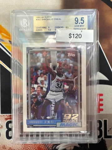 1992 Topps NBA Shaquille O’Neal ‘92 Draft Pick BGS 9.5