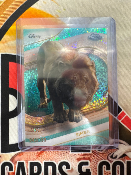 2025 Topps Chrome Disney Simba Aqua Mini-Diamond Refractor /199