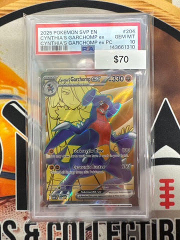 2025 Pokemon SVP Cynthia’s Garchomp EX 204 BSP Cynthia’s Garchomp EX PC PSA 10