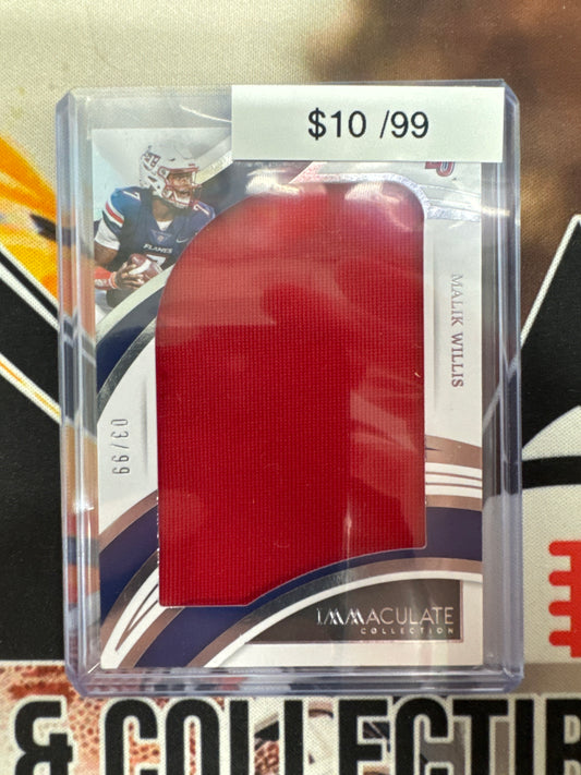 2022 Panini Immaculate Collegiate Malik Willis Jumbo Patch /99