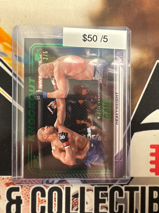 2024 Topps UFC Knockout Ciryl Gane Green Refractor /5
