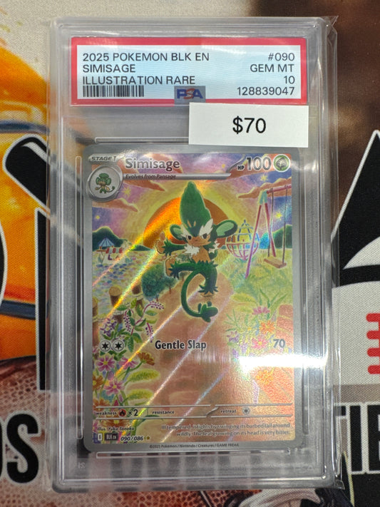 Pokémon Simisage Illustration Rare Black Bolt 090/086 PSA 10