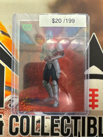 2026 Topps Chrome Star Wars Galaxy Sith Soldier Original Art Card Green Shimmer Refractor /199