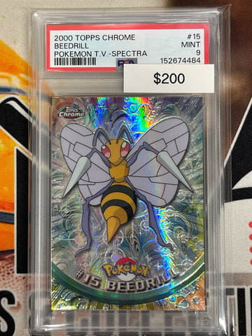 2000 Topps Chrome Pokémon Beedrill Spectra Refractor PSA 9