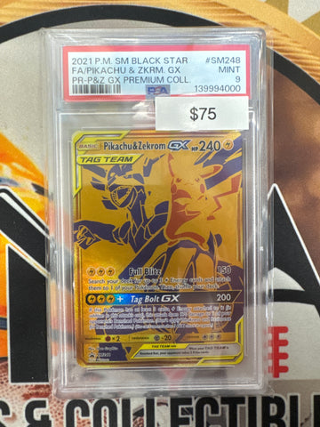 Pokémon Pikachu & Zekrom Tag Team Promo SM248 PSA 9