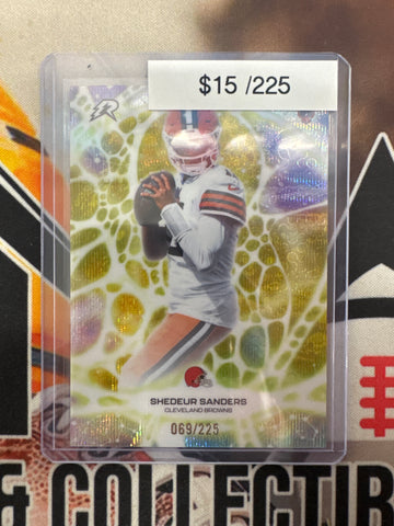 2026 Topps Resurgence NFL Shedeur Sanders Protonyx Rookie Yellow Surge Refractor /225