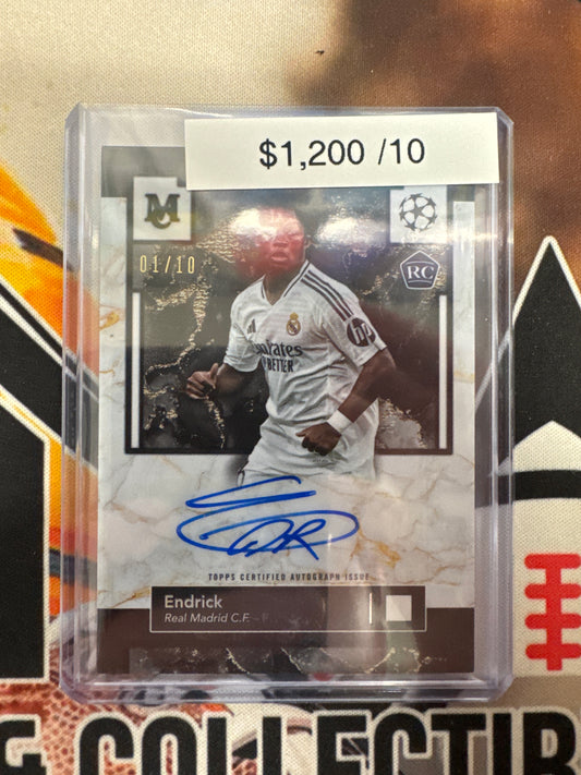 2025 Topps Museum Collection UEFA Club Competitions Endrick Marbleized Autograph Black /10