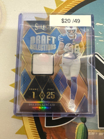 2023 Panini Select NFL Dalton Kincaid Draft Selections Patch Bronze /49