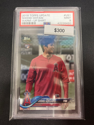 2018 Topps Update Shohei Ohtani Rookie Warm-Up Shirt PSA 9