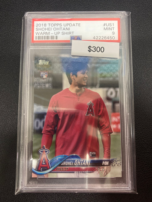 2018 Topps Update Shohei Ohtani Rookie Warm-Up Shirt PSA 9