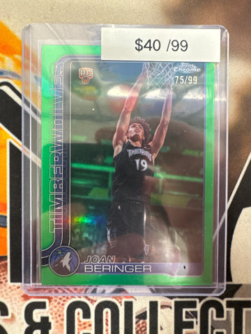 2026 Topps Chrome NBA Update Joan Beringer Rookie Green Refractor /99