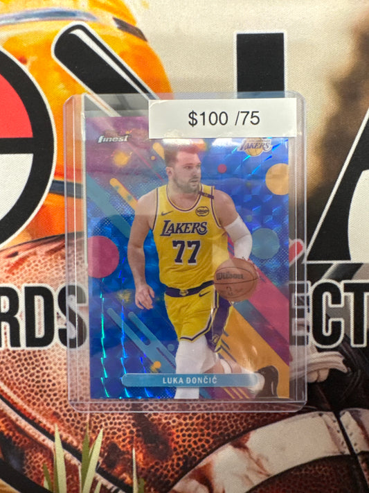 2026 Topps Finest NBA Luka Doncic Common Blue Geometric Refractor /75