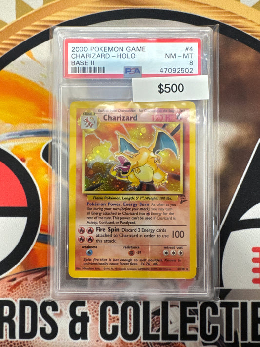 Pokémon Charizard (Base Set 2) 4/130 PSA 8