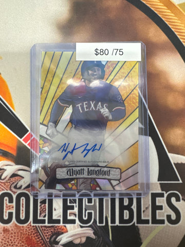 2023 Bowman Draft MLB Wyatt Langford Stained Glass Autograph /75