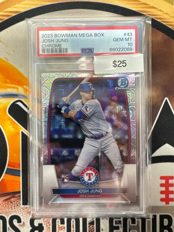 2023 Bowman Mega Box MLB Josh Jung Rookie Chrome PSA 10