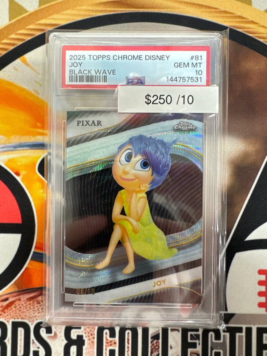 2025 Topps Chrome Disney Joy Black Wave Refractor /10 PSA 10
