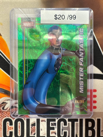 2026 Topps Chrome Marvel Mister Fantastic Green Lazer Refractor /99