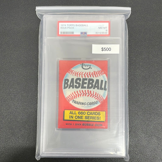 1974 Topps Baseball Wax Pack PSA 8