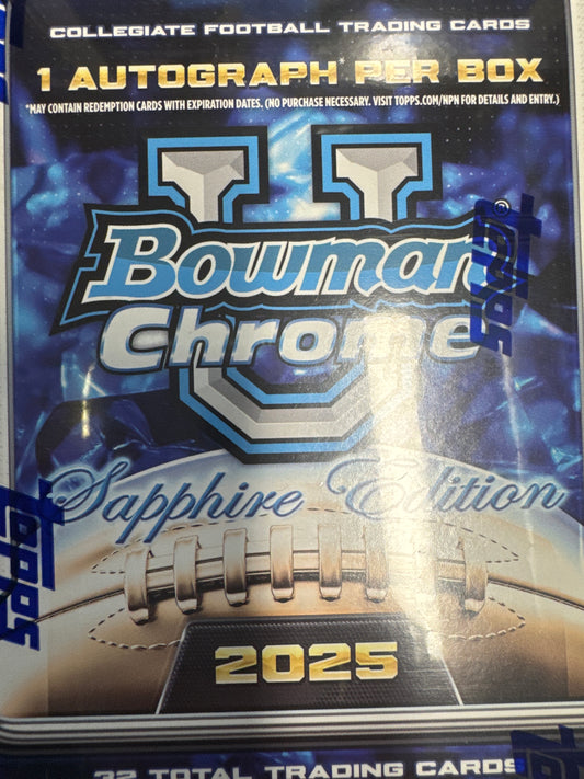 2025 Bowman Chrome U Sapphire football Hobby