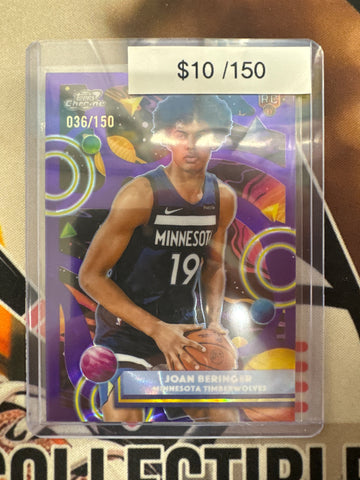 2026 Topps Chrome Cosmic NBA Joan Beringer Rookie Purple Raywave Refractor /150