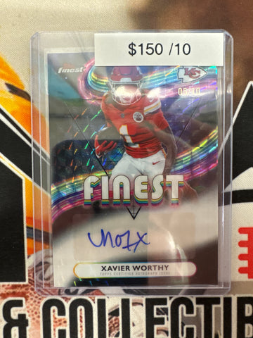 2025 Topps Finest NFL Xavier Worthy Finest Autograph Black Geometric Refractor /10
