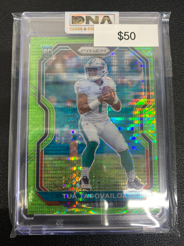 2020 Prizm Tua Tagovailoa Neon Green Pulsar Rookie 339